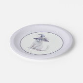 Lavendel Halloween Katze Mond Blumen Pappteller (Schrägansicht)
