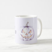 Lavendel-Halloween-Kürbis Kaffeetasse (VorderseiteRechts)