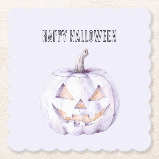 Lavendel-Halloween-Kürbis Untersetzer (Vorderseite)