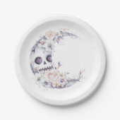 Lavendel-Halloween-Mondblumen Pappteller (Vorderseite)