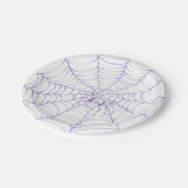 Lavendel-Halloween-Spinne im Netz Pappteller (Schrägansicht)