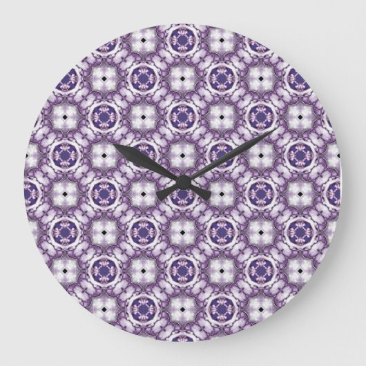 Lavendel-Halo Große Wanduhr (Vorderseite)