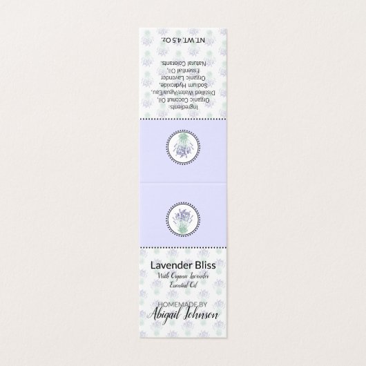 Lavendel, hausgemachte Bath & Body Label | Geschen (Außenseite Aufgefaltet)