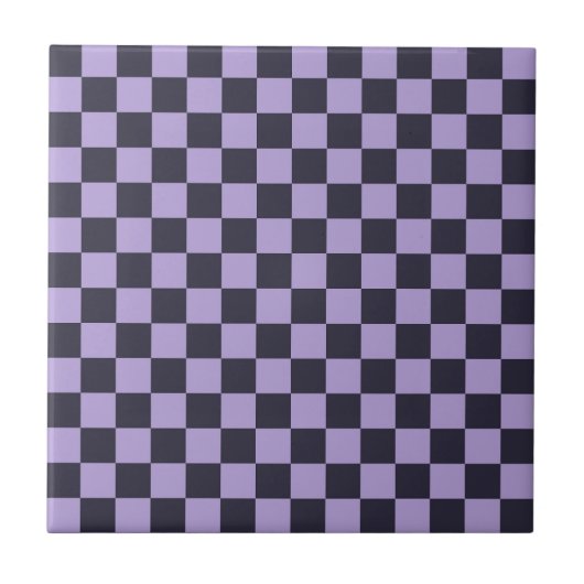 Lavendel-Haze-Schachbrettmuster Fliese (Vorderseite)