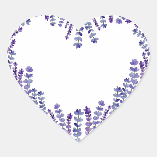 Lavendel Heart Sticker (Vorderseite)