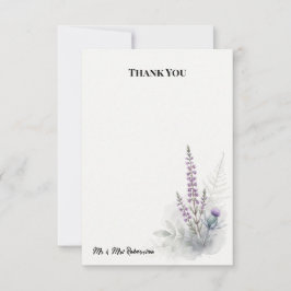 Lavendel Heide Distel Hochzeits-Dankeskarten Dankeskarte