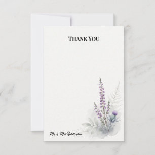 Lavendel Heide Distel Hochzeits-Dankeskarten Dankeskarte