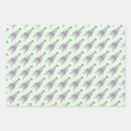 Lavendel Herb Blume Muster Geschenkpapier Set (Vorderseite 3)