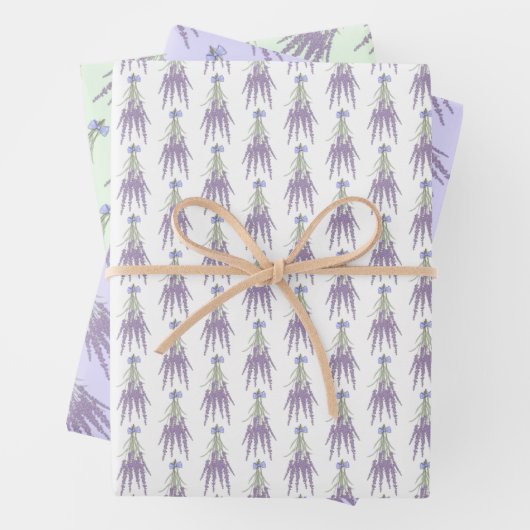 Lavendel Herb Blume Muster Geschenkpapier Set (Beispiel)