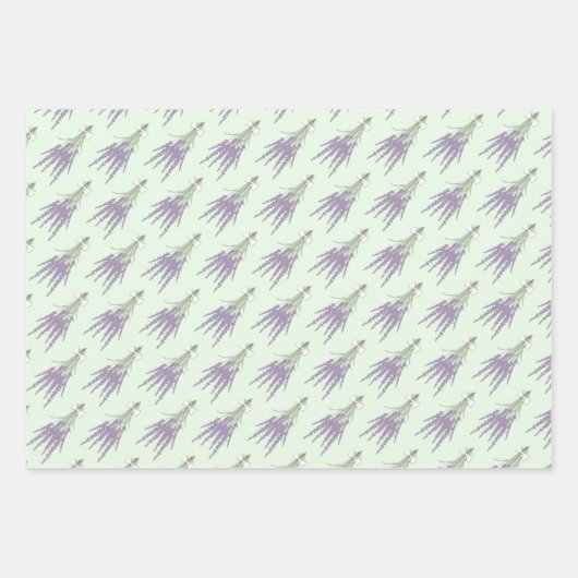 Lavendel Herb Blume Muster Geschenkpapier Set (Vorderseite 3)