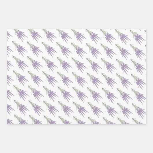 Lavendel Herb Blume Muster Geschenkpapier Set (Vorderseite 2)