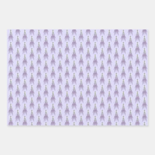 Lavendel Herb Blume Muster Geschenkpapier Set (Vorderseite)