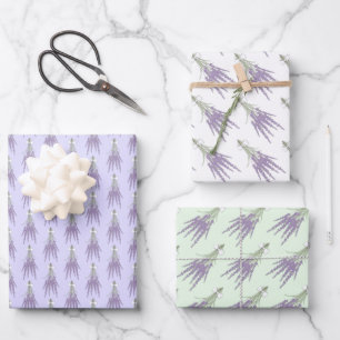 Lavendel Herb Blume Muster Geschenkpapier Set