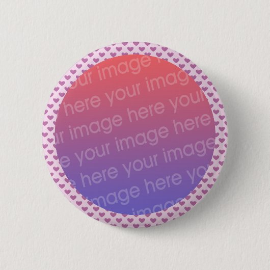 Lavendel-Herzen-Fotorahmen Button (Vorderseite)