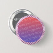 Lavendel-Herzen-Fotorahmen Button (Vorne & Hinten)