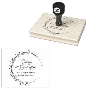 Lavendel-Herzen-Kranz Gummistempel