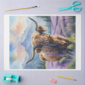 Lavendel-Hochland-Kuhgewebe Seidenpapier (Basteln)