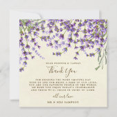 Lavendel Hochzeit danke Ihnen Empfang-Karte Einladung (Vorderseite)