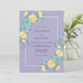 Lavendel-Hochzeit mit strahlender Blüte Einladung (Stehend Vorderseite)
