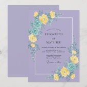 Lavendel-Hochzeit mit strahlender Blüte Einladung (Vorne/Hinten)