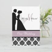 Lavendel-Hochzeits-Paar-Hochzeits-Einladung Einladung (Stehend Vorderseite)