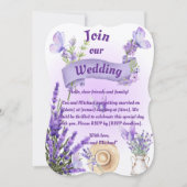 Lavendel-Hochzeitseinladung Einladung (Vorderseite)