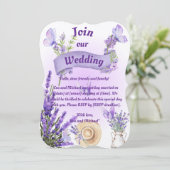 Lavendel-Hochzeitseinladung Einladung (Stehend Vorderseite)