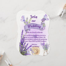Lavendel-Hochzeitseinladung