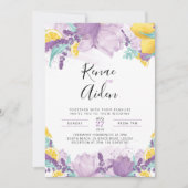 Lavendel Hochzeitseinladung, Sommereinladung Einladung (Vorderseite)