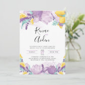 Lavendel Hochzeitseinladung, Sommereinladung Einladung (Stehend Vorderseite)