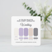 Lavendel Hochzeitsfarbpalette Karte (Stehend Vorderseite)