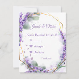 Lavendel-Hochzeitskarten RSVP Karte