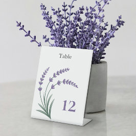 Lavendel-Hochzeitstisch-Nummern-Podest-Schild Sockelschild