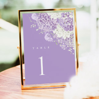 Lavendel-Hochzeitstischnummern, Lila Weiße Blumen