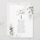 Lavendel Hochzeittisch-Seekarten (Vorderseite)