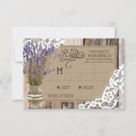 Lavendel-Holz-Rustikale RSVP-Karte RSVP Karte