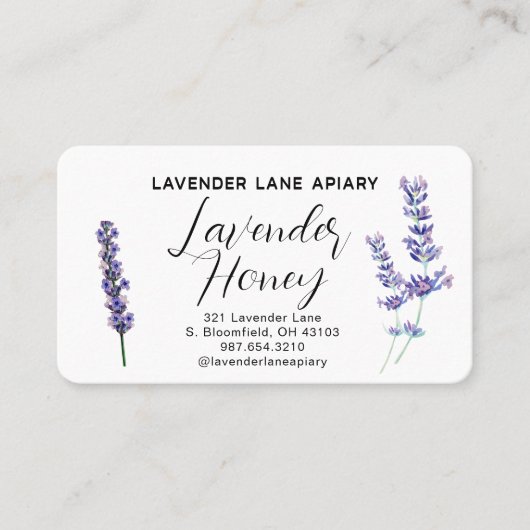 Lavendel Honey Apiary Beekeeper Business Card Visitenkarte (Vorderseite)