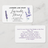 Lavendel Honey Apiary Beekeeper Business Card Visitenkarte (Vorne/Hinten)
