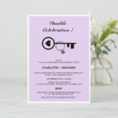 Lavendel Housewarming und Engagement Partei Einladung (Stehend Vorderseite)