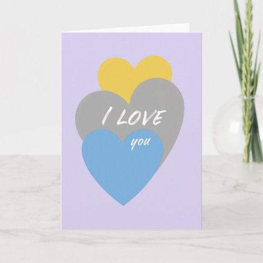 Lavendel Ich liebe Dich Karte (Vorderseite)