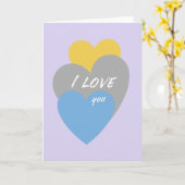 Lavendel Ich liebe Dich Karte (Gelbe Blume)