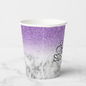 Lavendel Imitate Glitzer/Marmorsüß 16 Pappbecher (Rechts)