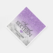 Lavendel Imitate Glitzer/Marmorsüß 16 Serviette (Ecke)