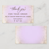 Lavendel Imitate Goldfolie danke Karte (Vorne/Hinten)