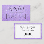 Lavendel Imitats Glitzer Custom Loyalty Card Visitenkarte (Vorne/Hinten)