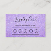 Lavendel Imitats Glitzer Custom Loyalty Card Visitenkarte (Vorderseite)