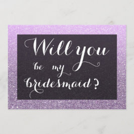 Lavendel Imitats Glitzer werden Sie meine Bridesma Einladung