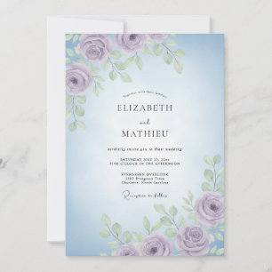 Lavendel Immergrün Pfingstrose Hochzeit Einladung