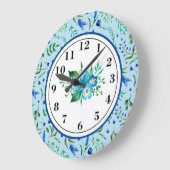 Lavendel in blau große wanduhr (Winkel)