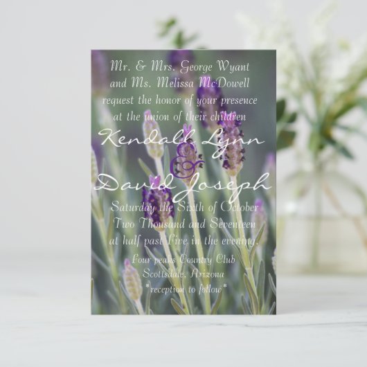 Lavendel in Bloom Einladung (Stehend Vorderseite)